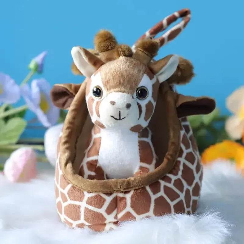 Lifelike Tiger Deer House Plush Toys Stuffed Forest Animals Nest Kawaii Doll Plushies Home Decor Christmas Gifts For Children