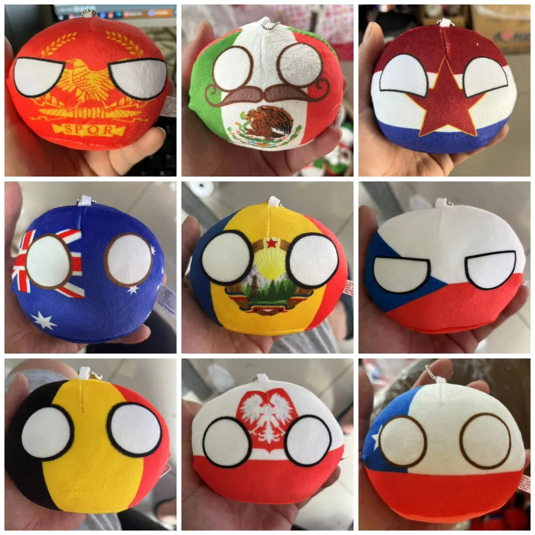 70 Styles 10cm Country Ball Plush Toys Polandball Pendant Country Balls Countryball Stuffed Doll Decor Birthday Gift for Kids