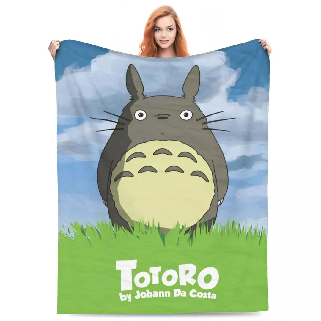 Cartoon Funny Cute T-Totoros Blanket Coral Fleece Plush  Soft Throw Blankets for Car Sofa Couch Bed Rug