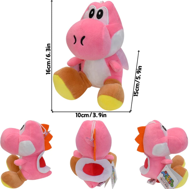 Kawaii Mario Green Blue Pink Black Yoshi Soft Plush Toys Cute Anime Eggs Stuffed Animals Peluche Dolls Festivals Birthday Gifts