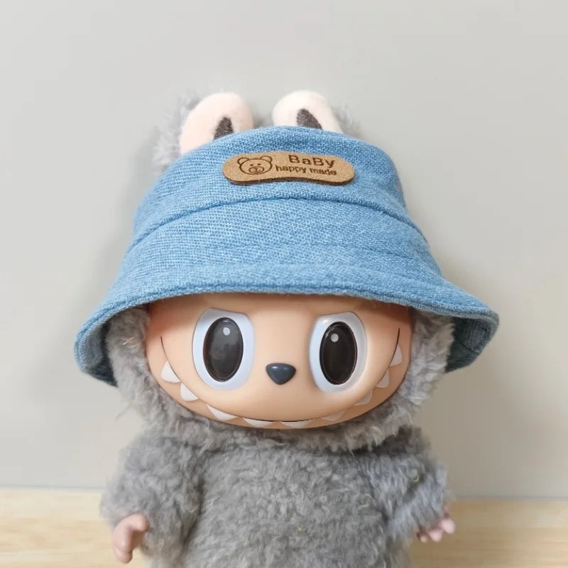 Labubu Doll Hat 15/17cm Plush Doll'S Accessories Bucket Hat Sitting Party Labubu I II Idol Dolls Hat