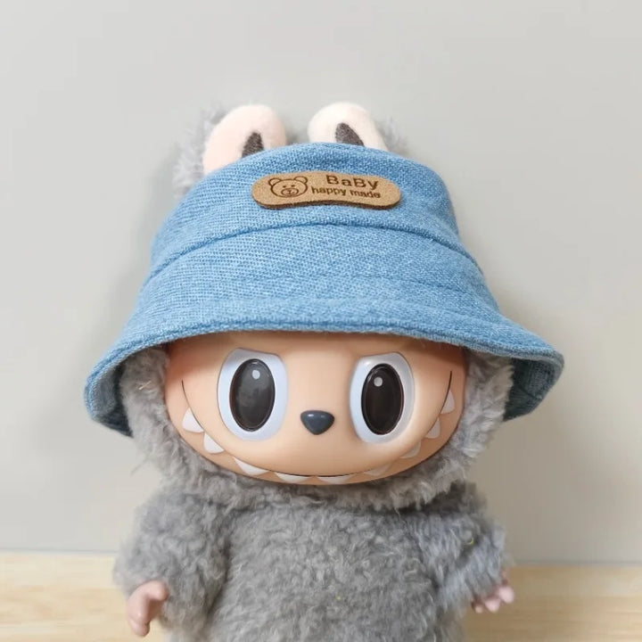 Labubu Doll Hat 15/17cm Plush Doll'S Accessories Bucket Hat Sitting Party Labubu I II Idol Dolls Hat