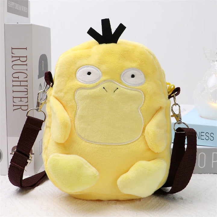 Kawaii Pokemon Pikachu Gengar Lucario Rowlet Plush Toys Bag Cute Anime Mimikyu Eevee Psyduck Peluche Dolls Shoulder Bags Gifts