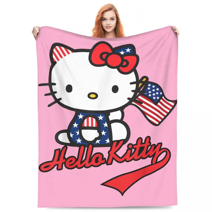 Hello Kitty Zodiac Aquarius Fuzzy Blankets Customized Throw Blanket for Home Hotel Sofa 200x150cm Bedspreads