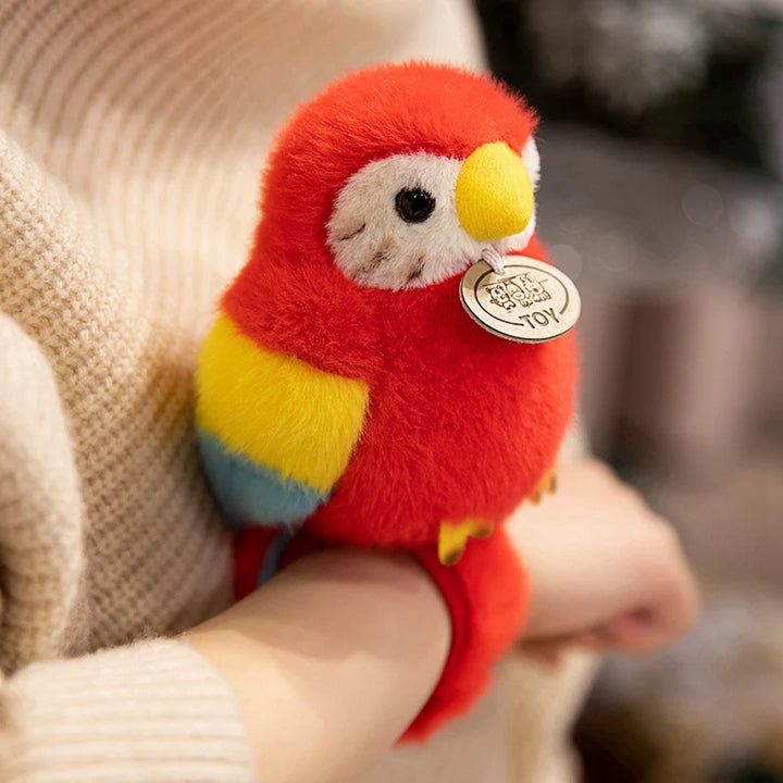 Toucan Key Ring Holder Stuffed Bird Parrot Bracelet Slap Band Plush Toys Pelican Sitting Soft Dolls Functional Gifts Bag Pendant