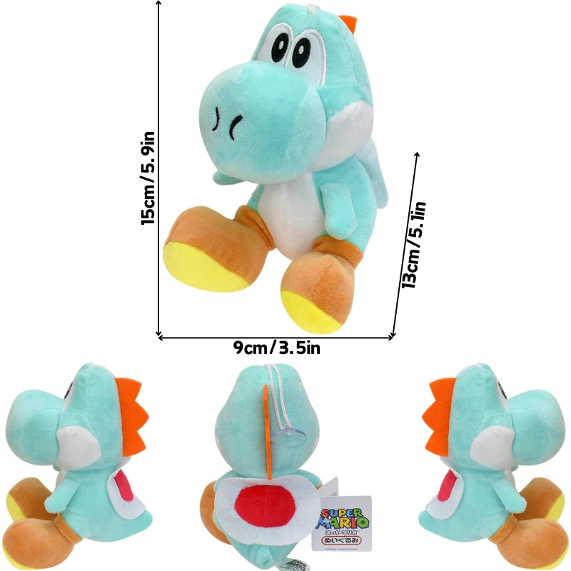 Kawaii Mario Green Blue Pink Black Yoshi Soft Plush Toys Cute Anime Eggs Stuffed Animals Peluche Dolls Festivals Birthday Gifts