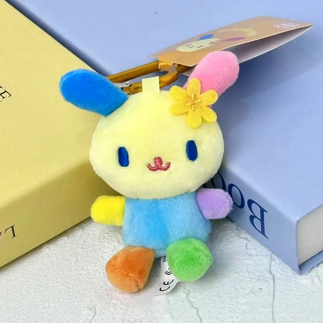 NEW 8CM Sanrio Usahana Plush Doll Keychain Anime Bunny Rabbit heart Keyring Bag Pendant Toy Doll gift Small Keyring Girls Toys