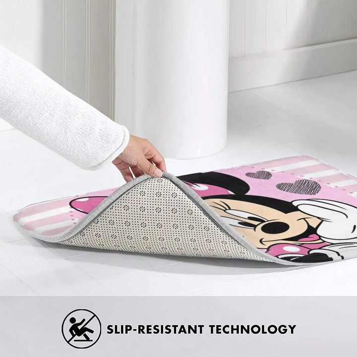 Cute Minnie Cartoon Bathroom Rugs Mat Quick Dry Mickey Bath Rugs Mats Carpet Non-Slip for Shower Tub