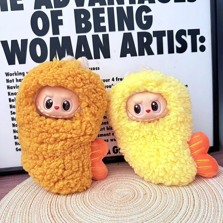 For Labubu Doll Clothes Fried Shrimp Onesie 17cm "Ebi Tempura Onna" Doll Outfit Generation 1 Standing Pose Vinyl Figure Clothes