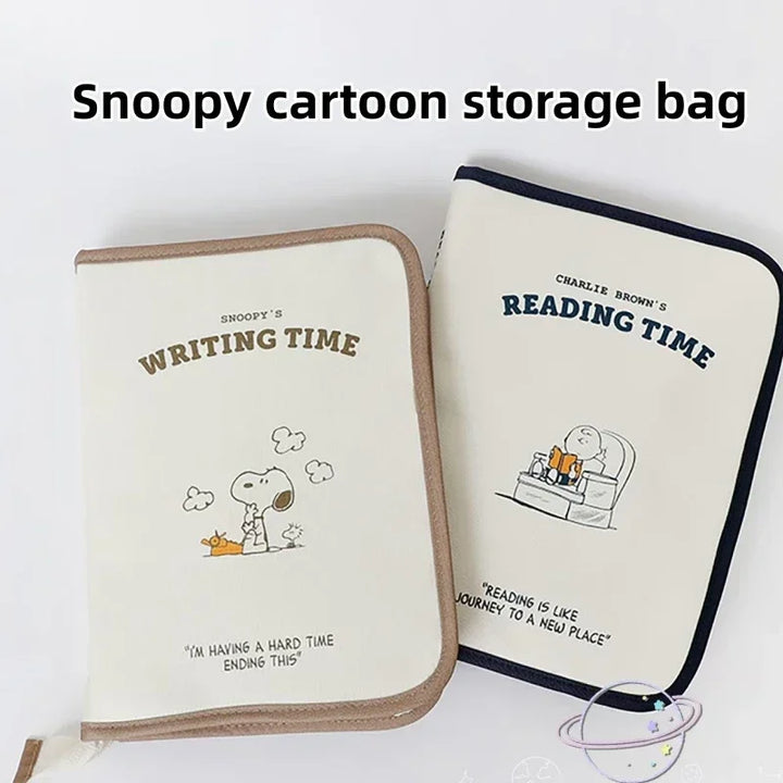 Cute Snoopy Large Capacity Storage Tablet Handbook Miscellaneous Organizer Bag Cartoon Peripheral Gifts for Friends