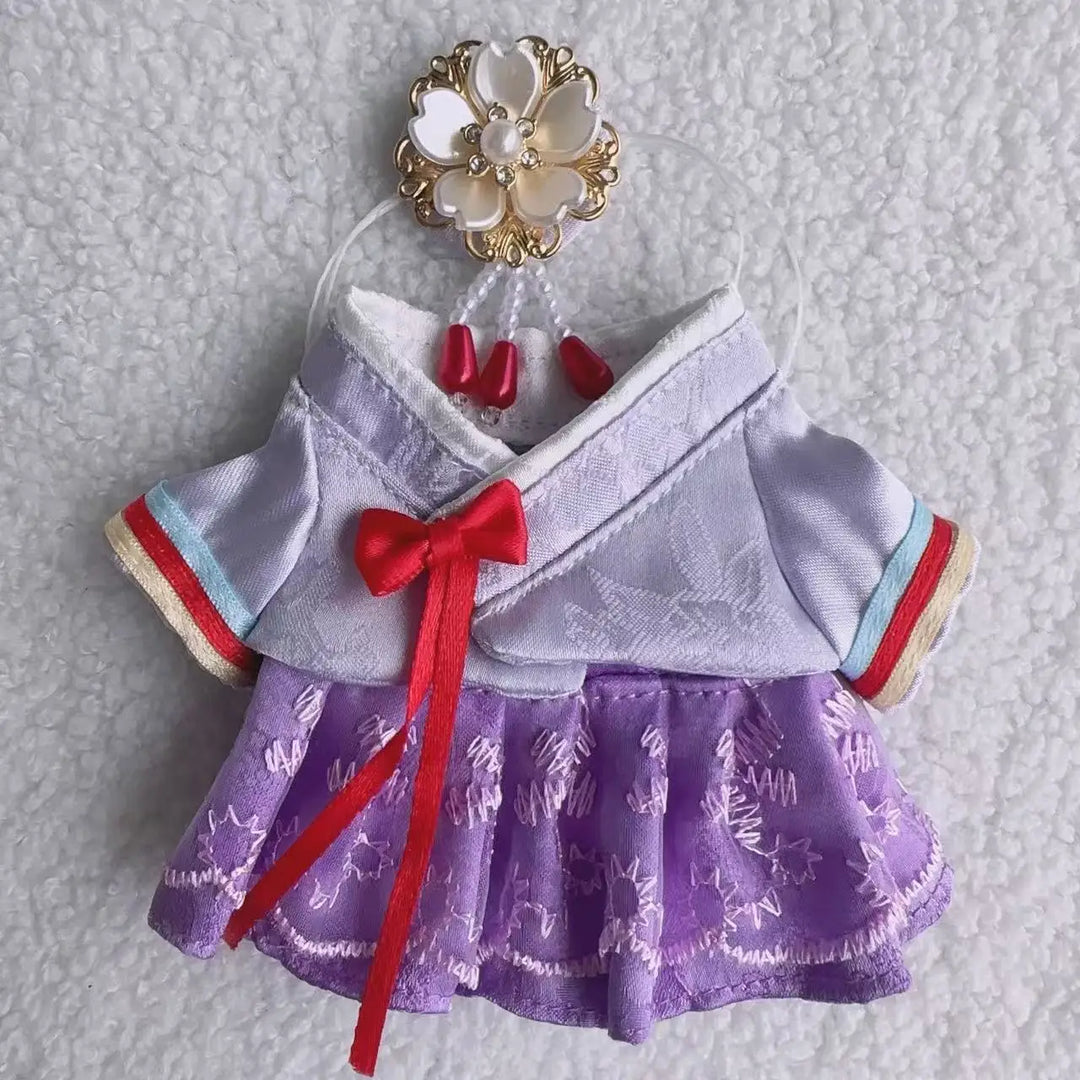 For 15/17cm Labubu Hanbok Dress 1st/2nd/3rd Gen Fit Premium Korean Princess Gown Yanji Style Halloween Costume for Doll Decor