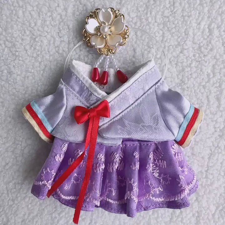 For 15/17cm Labubu Hanbok Dress 1st/2nd/3rd Gen Fit Premium Korean Princess Gown Yanji Style Halloween Costume for Doll Decor