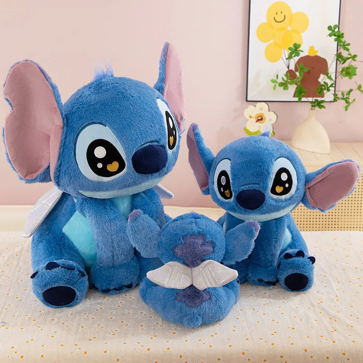 25-60CM Disney Lilo & Stitch Plush Doll Toy Cute Anime Cartoon Stuffed Angel Wing Stich Soft Plushie Kids Birthday Xmas Gifts