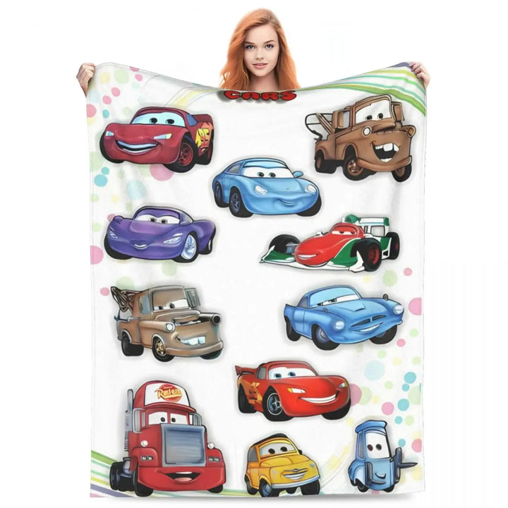 Life Is A Highway Lightning McQueen Flannel Blankets Cars Funny Throw Blankets for Bed Sofa Couch 200x150cm Rug Piece