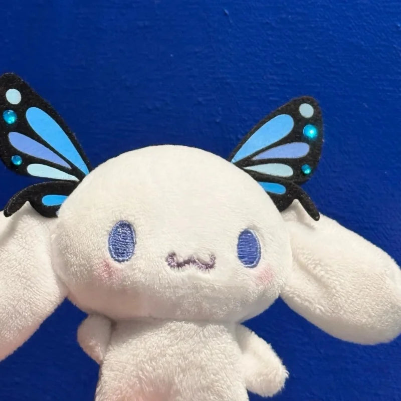 Sanrio Plush Keychain Cartoon Cinnamoroll Backpack Pendant Kuromi butterfly Cinnamoroll Bag Accessories Wings decoration Gift