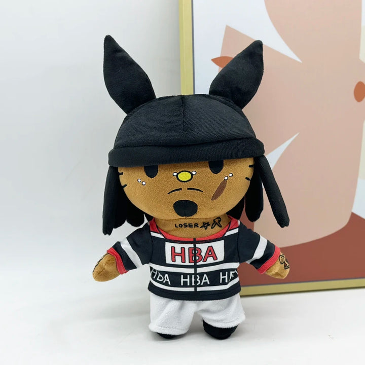 30cm Playboi Carti Hello Kitty With Black Rabbit Hat Plush Doll Figure Stuffed Toys Cute Boys Girls Fans Collect Gift