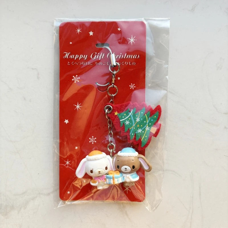 Christmas Sugarminuet Kurousa Shirousa Keychain Kawaii Keychains Ball Key Chain Small Keyring Mascot Gifts Girls Toys