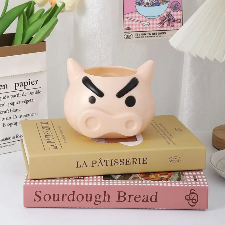 Cartoon Action Masked Pencil Holder Cute Stationery Makeup Brush Storage Box Creative Desktop Ornament Student Holiday Gift
