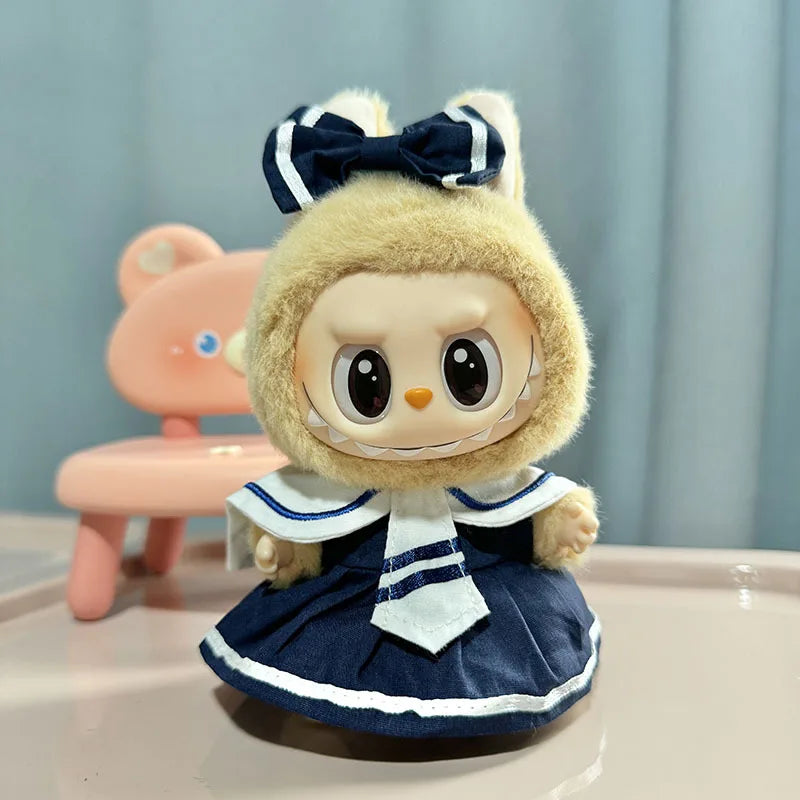 17cm Labubu Idol Dolls Plush Doll'S Strawberry Skirt Cute Clothing Hoodie No Doll Outfit Accessories Korea Kpop Exo Girls Gift