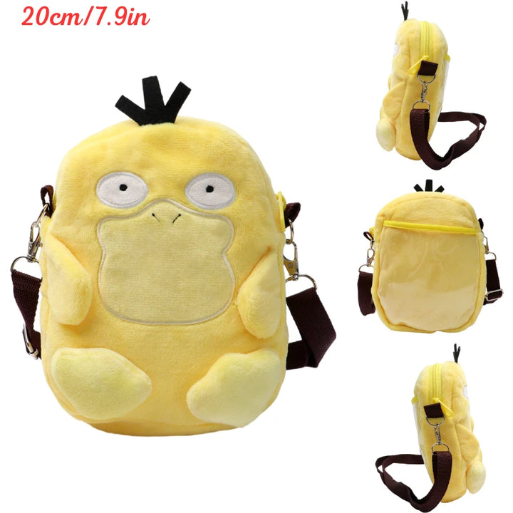 Kawaii Pokemon Pikachu Gengar Lucario Rowlet Plush Toys Bag Cute Anime Mimikyu Eevee Psyduck Peluche Dolls Shoulder Bags Gifts