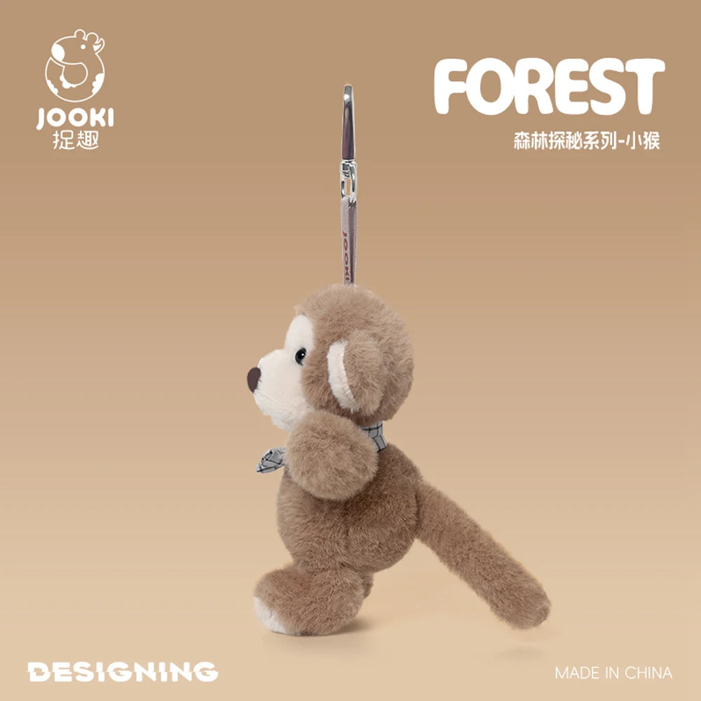 Pink Pig Stuffed Farm Animal Keychain White Sheep Plush Key Ring Holder Small Monkey Soft Dolls Pendants Bag Accessory Fun Gifts