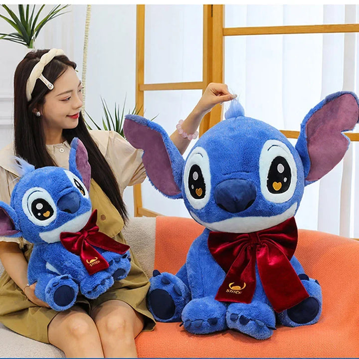 25/65CM Disney Lilo & Stitch Plush Doll Cartoon Toy Cute Anime Stuffed Kawaii Red Bow Stich Soft Plushie Kids Birthday Gifts