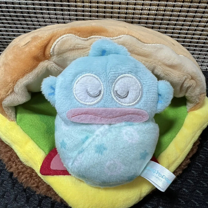 Sanrio Kawaii My Melody Cinnamoroll Japanese Cartoon Hangyodon Baby Sleeping Bag Fish Plush Toys Backpack Pendant Keychain Gift