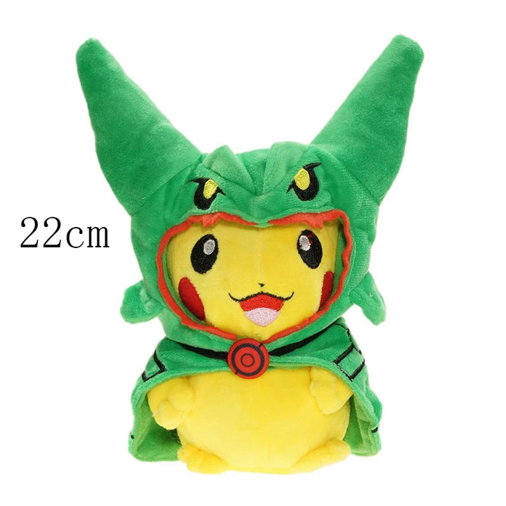 Cos Eevee Pikachu Cosplay Plush Toys Pikachu Peluche Mimikyu Lucario Charizard Garchomp Stuffed Animal Doll Collectible Gift