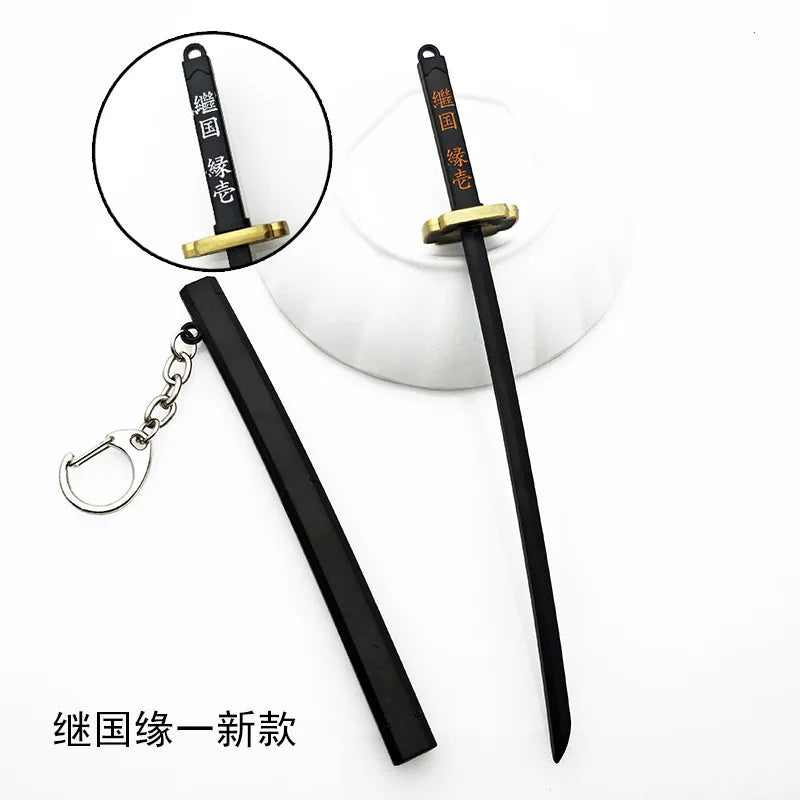 Mini Sword With Sheath China Ancient Sword Zinc Alloy Tang Hengdao Han Sword Weapon Model Keychain Pendant Cosplay Accessories