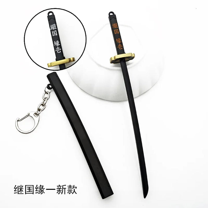 Mini Sword With Sheath China Ancient Sword Zinc Alloy Tang Hengdao Han Sword Weapon Model Keychain Pendant Cosplay Accessories