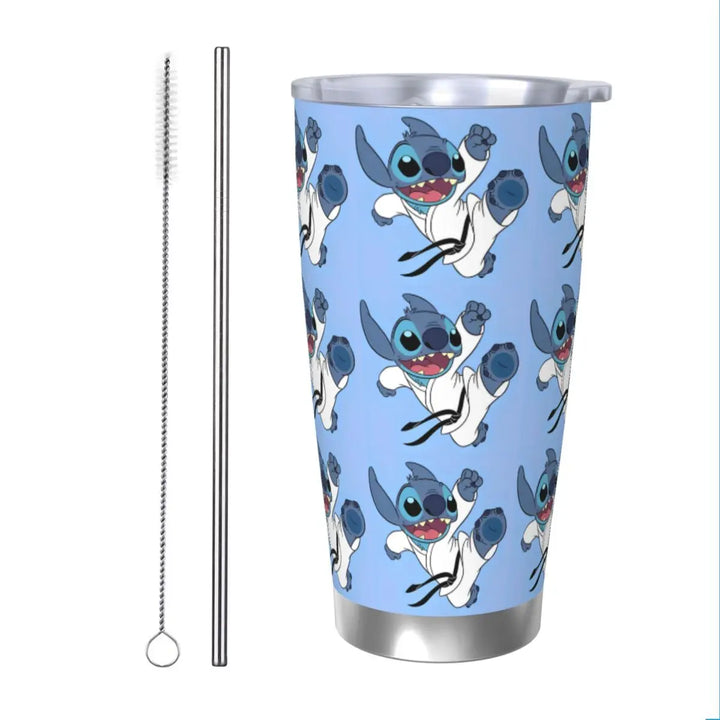 Funny & Stitch Insulated Tumbler with Straws Cute Koala Stainless Steel Thermal Mug Outdoor Travel Thermos Bottle Cup, 20oz