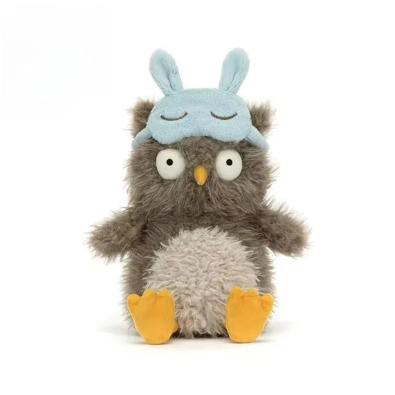 New Apricott Lamb 20cm Audrey Eye Mask Owl Doll Plush Doll Cute Holiday Gift Cat And Dog Interactive Toys Home Decoration