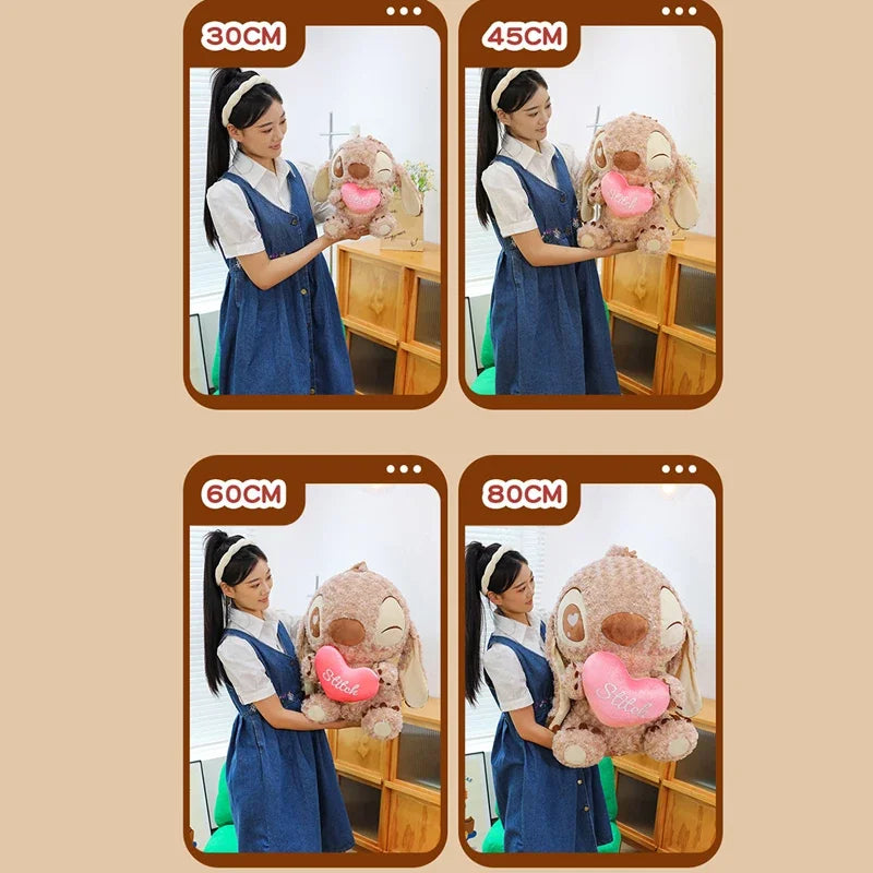 Disney 30/80CM Lilo and Stitch Plush Doll Cartoon Toy Anime Stuffed Kawaii Chocolate Soft Plushie Kids Birthday Xmas Gifts Stich