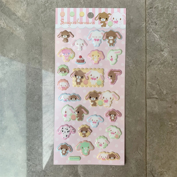 Cute Sugarbunnies Stickers Three-D Cartoon Anime Bunny Stickers Kawaii Laptop Notebook Sticker Book Decor