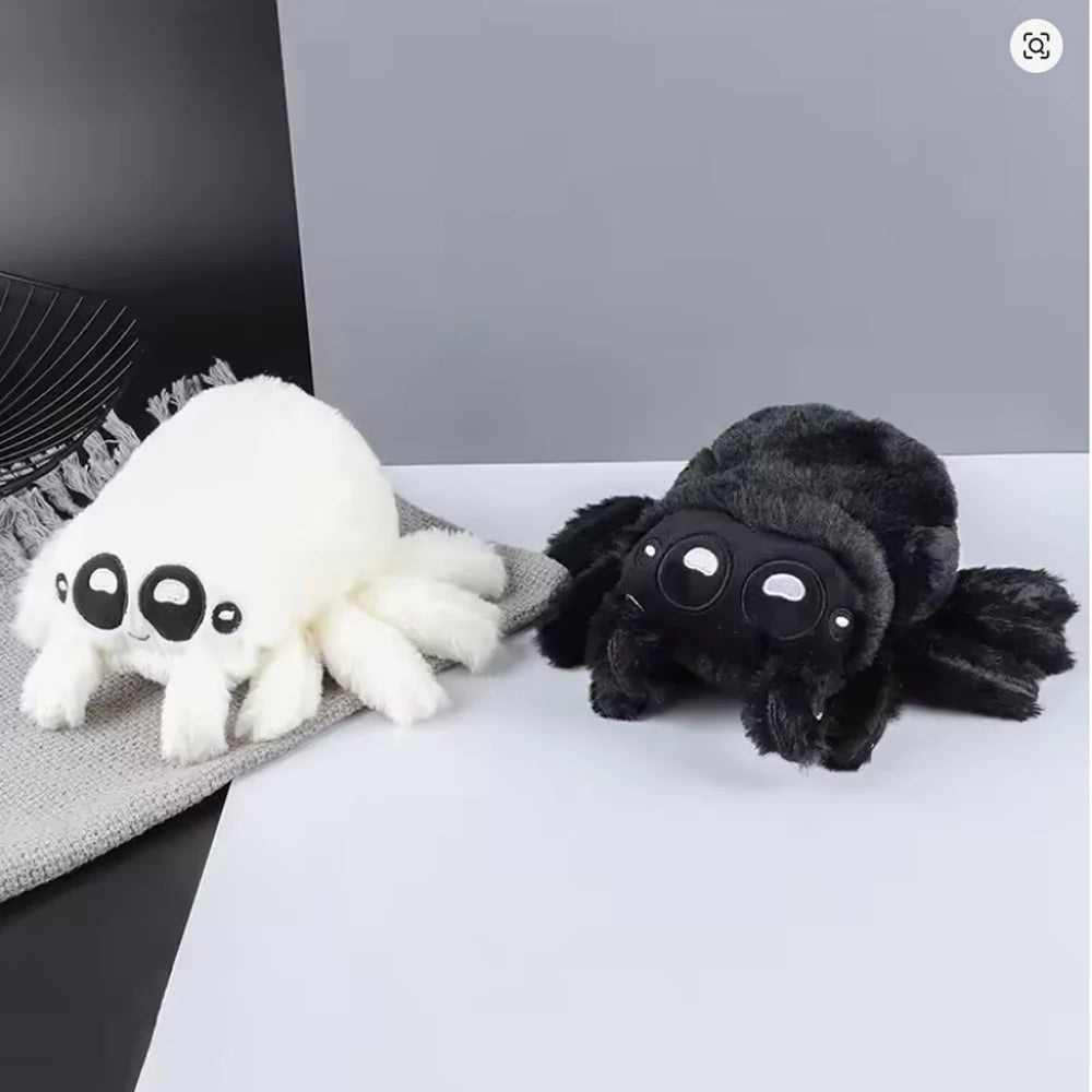 Scary Black Spider Plush Toys Realistic Wild Animal Spider Stuffed Dolls Simulation Insect Soft Plushie Halloween Party Gifts