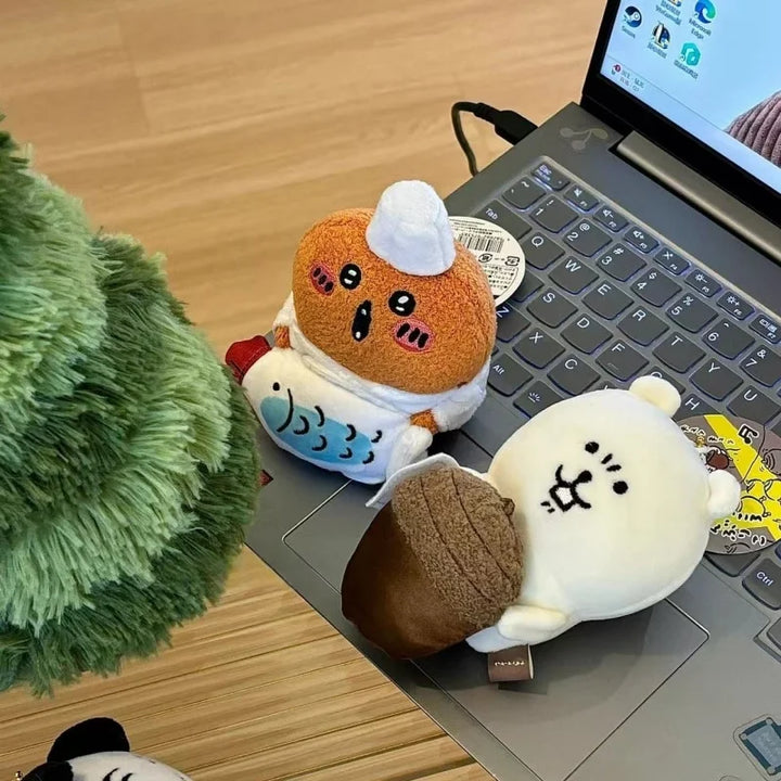 Anime Joke Bear Plush Doll Pendant Creative Naganos Polar bear Bag Pendant Kawaii Soft Stuffed Keychain Accessories Girly Heart