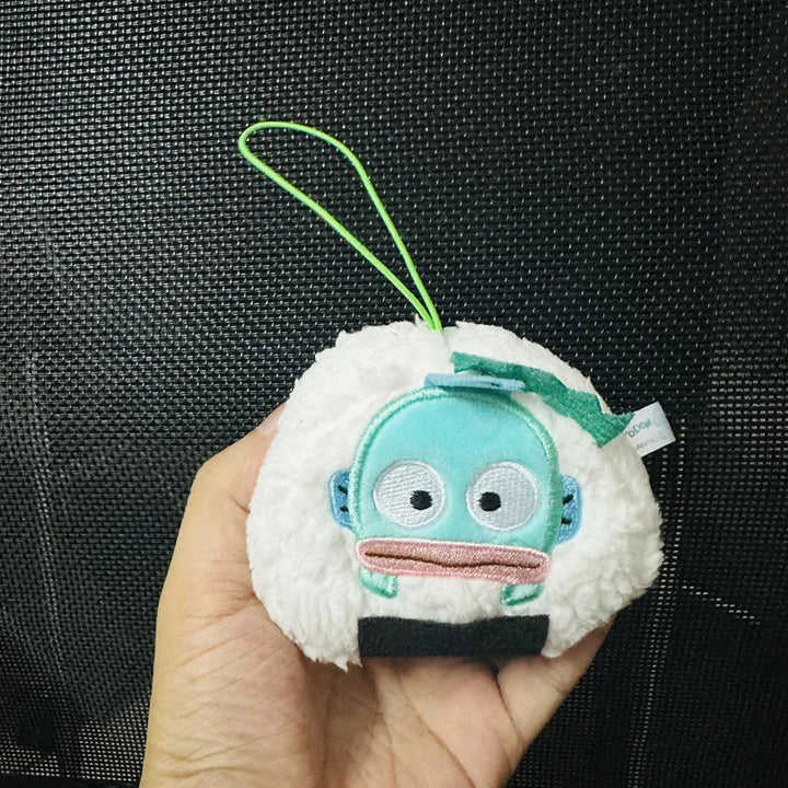 Sanrio Hangyodon Plush Tempura Rice and Vegetable Roll Doll Kawaii Cartoon Backpack Pendant Toy Keychain Girl Decoration Gift