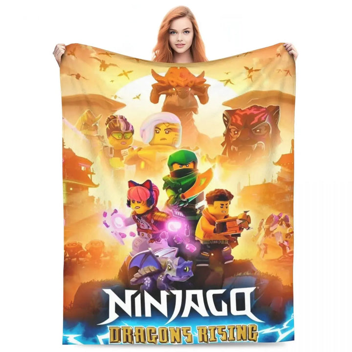 N-ninjagos Knitted Blankets Coral Fleece Plush Super Soft Throw Blankets for Bed Bed Rug
