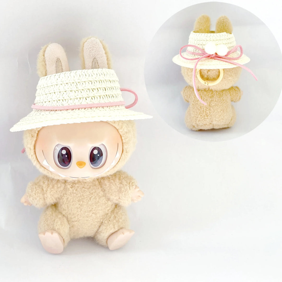 15cm/17cm Rab Doll Hat Headwear Leaky Ears Straw Hat Accessories Lace Wave Sunshade Hat Cute Hat Dressing