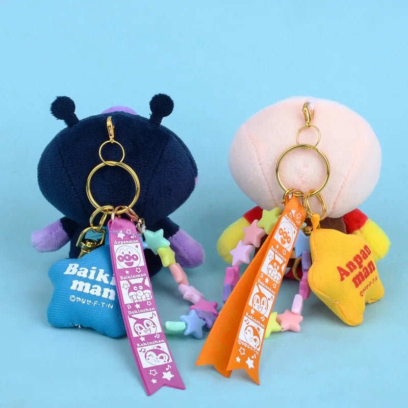Kawaii Anpanman Baikinman Cute Cartoon Plush Toys Keychain Accessories Backpack Pendant cute Stuffed Doll girl Birthday Gift