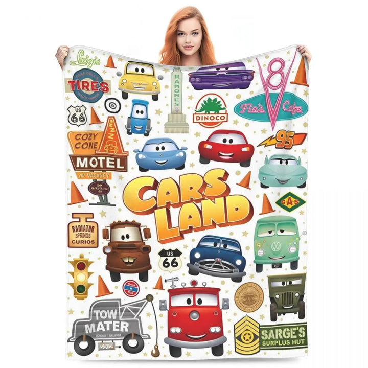 Life Is A Highway Lightning McQueen Flannel Blankets Cars Funny Throw Blankets for Bed Sofa Couch 200x150cm Rug Piece