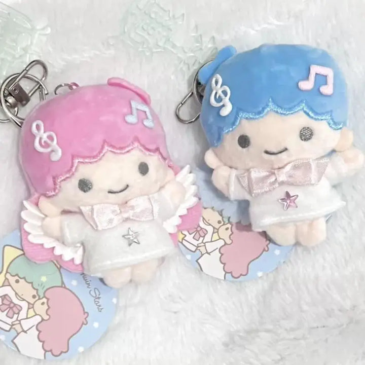Sanrio Little Twin Star Kawaii Cartoon Note Angel Plush Toys Backpack Pendant Cute and Sweet Doll Keychain Couple Birthday Gifts