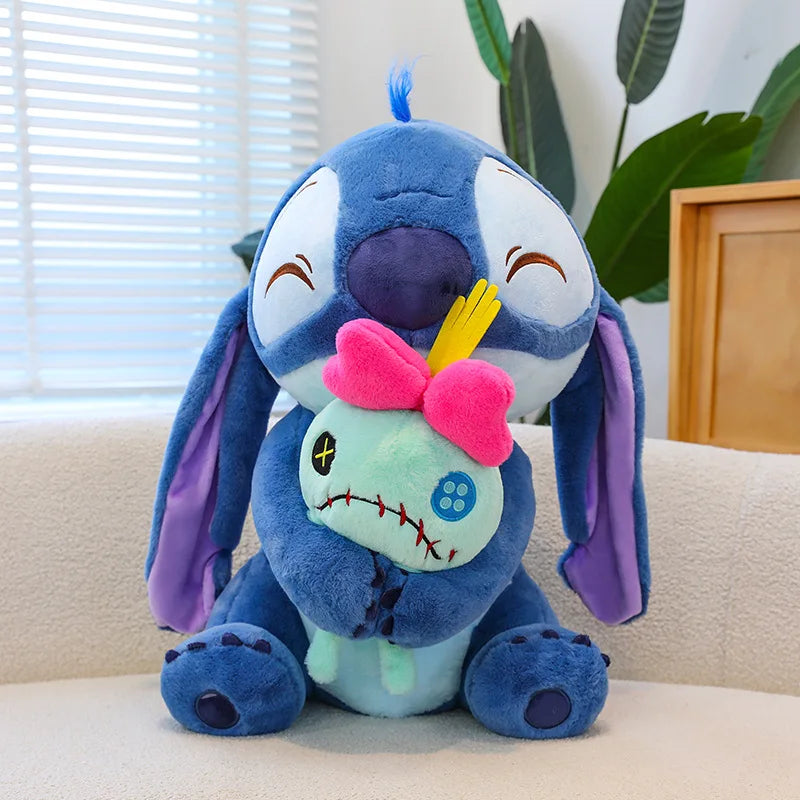 45-60cm Disney Lilo & Stitch Doll Scrump Cartoon Pink Angel Plush Toy Cute Anime Soft Stuffed Kawaii Children's Birthday Gift