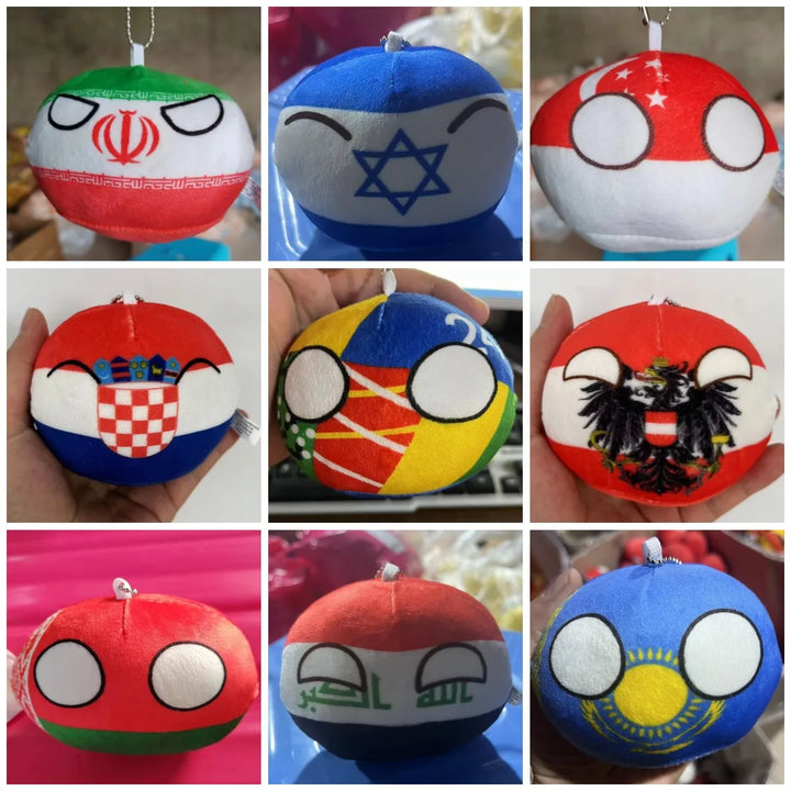 70 styles 10cm Country Ball Plush Toys Polandball Pendant Country Balls Countryball Stuffed Doll Toy Christmas Gift for Kids