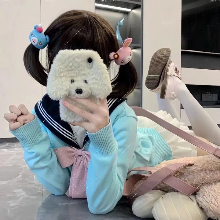 Cute Soft Mezzopiano Cartoon Hair Rope Versatile Student Cartoon Plush Hair Loop Girl Jk Hair Accessories Girl Christmas Gift