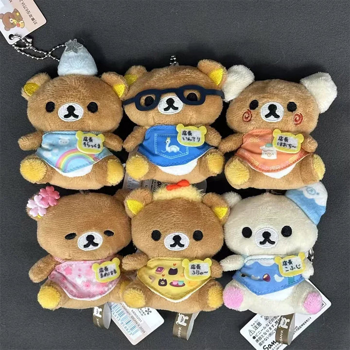Kawaii Cartoon Rilakkuma Korilakkuma Anniversary Limited Manager Series Keychain Backpack Pendant Plush Toys Doll Accessories