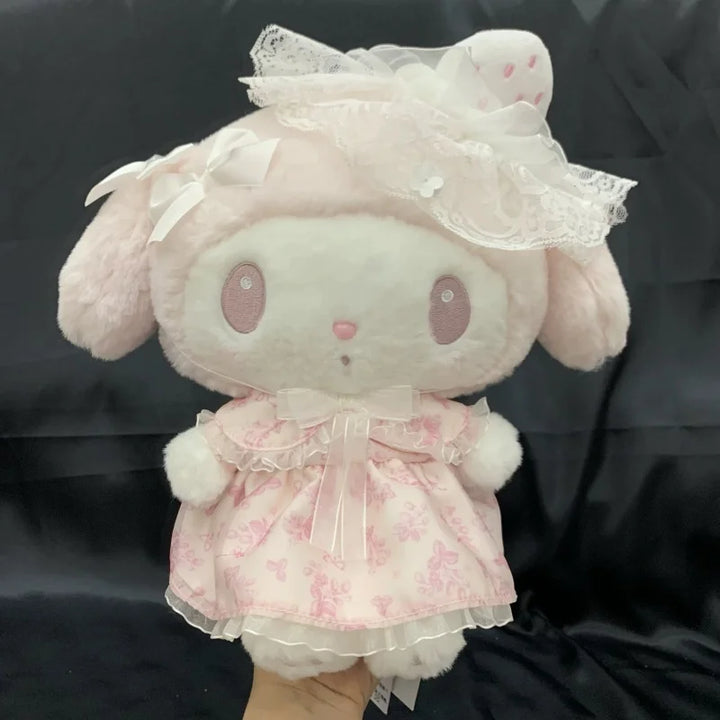 Kawaii Cartoon My Melody Plush Toy Sanrios plush Keychain Lolita sweetness white strawberry Melody Stuffed Doll Coin Purse gift