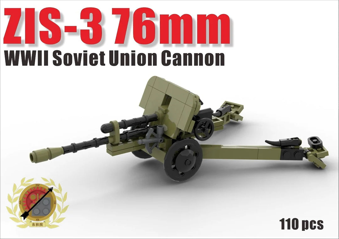 WWII Building Blocks Military Napoleon Gun Front Loaded Gun Retro M1875 Field Gun Building Block Model Weapon Accessories Toys