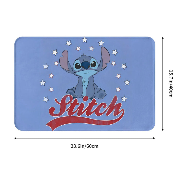 Cute Cartoon Stitch Bathroom Rugs Mat Water Absorbent  Bath Rugs Mats Carpet Non-Slip for Kitchen Shower