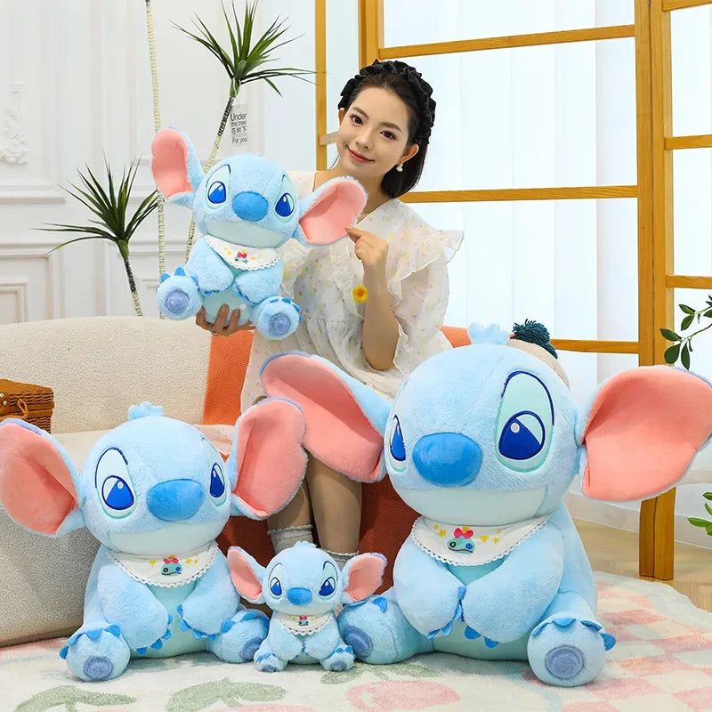 25/60cm Lilo and Stitch Disney Plush Toys Classics Kawaii Anime Cartoon Plushie Bib Stich Dolls Soft Stuffed Gift for Kids